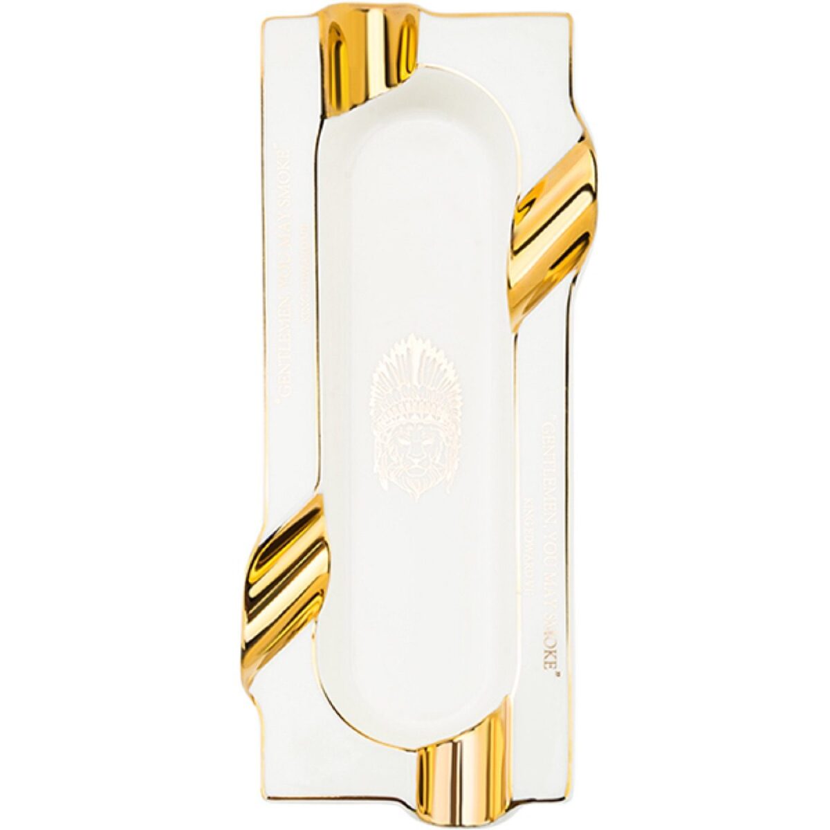 Ashtray for 4 cigars, white lion
