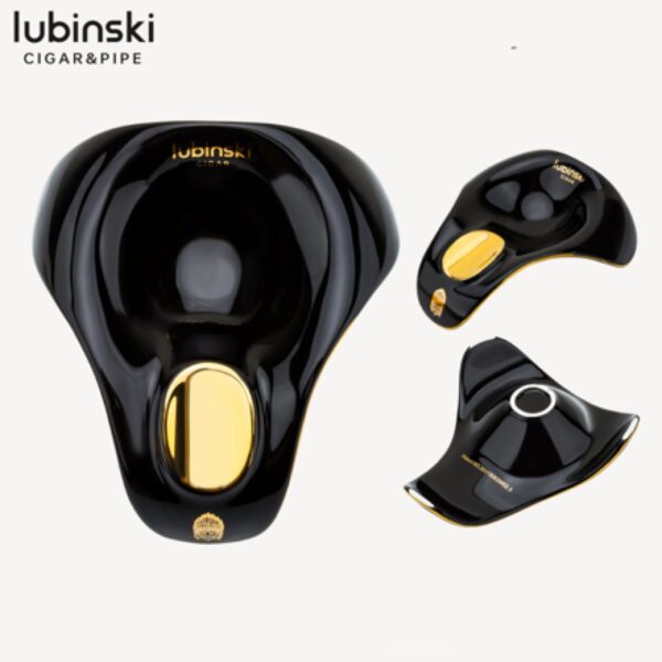 Ashtray for 1 cigar, black and gold