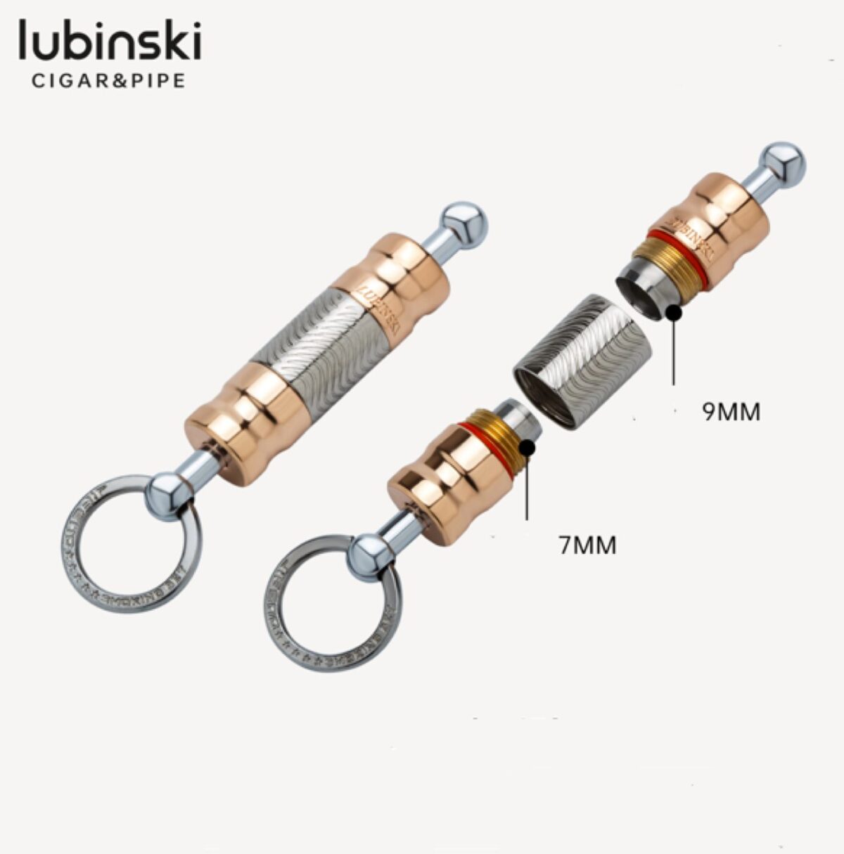 Lubinski cigar punch, silver - rose gold