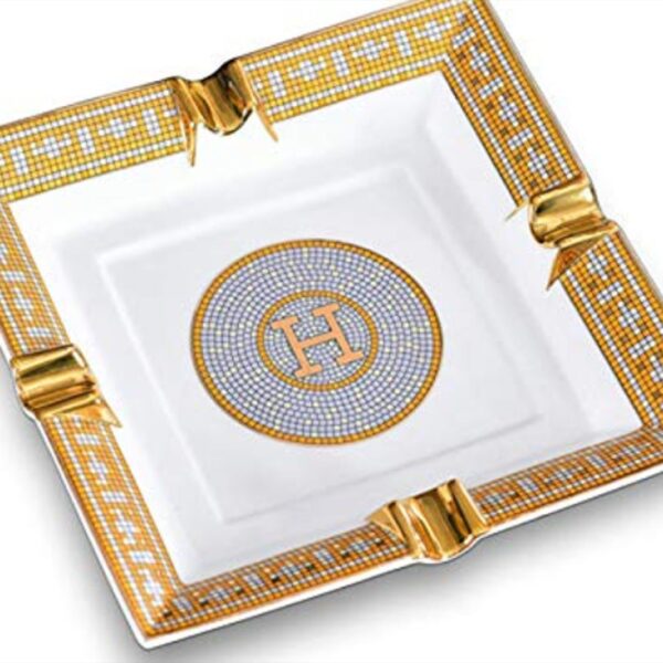 Ashtray for 4 cigars, ceramic, mosaic