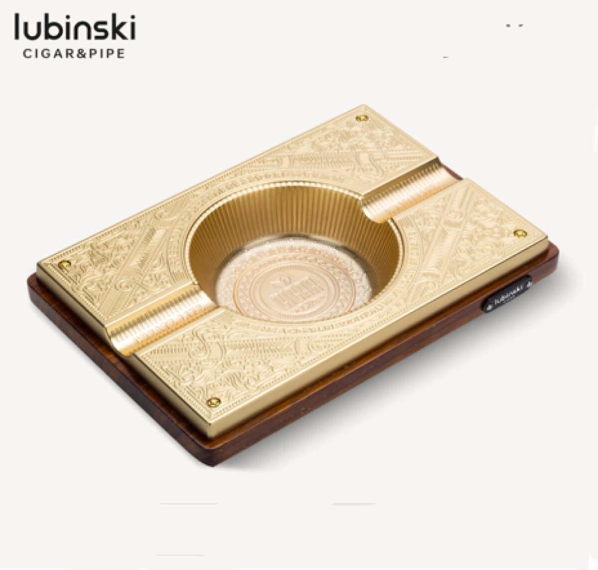 Ashtray for 2 cigars, gold