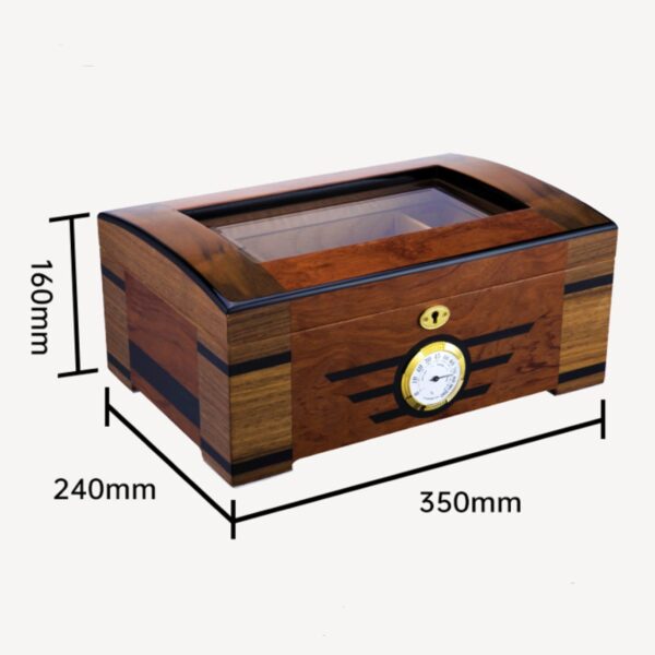 Lubinski humidor for 40 cigars, wood, glass