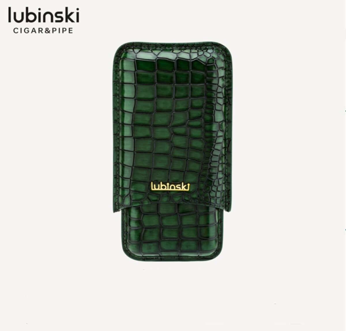 Lubinski case for 3 cigars, green