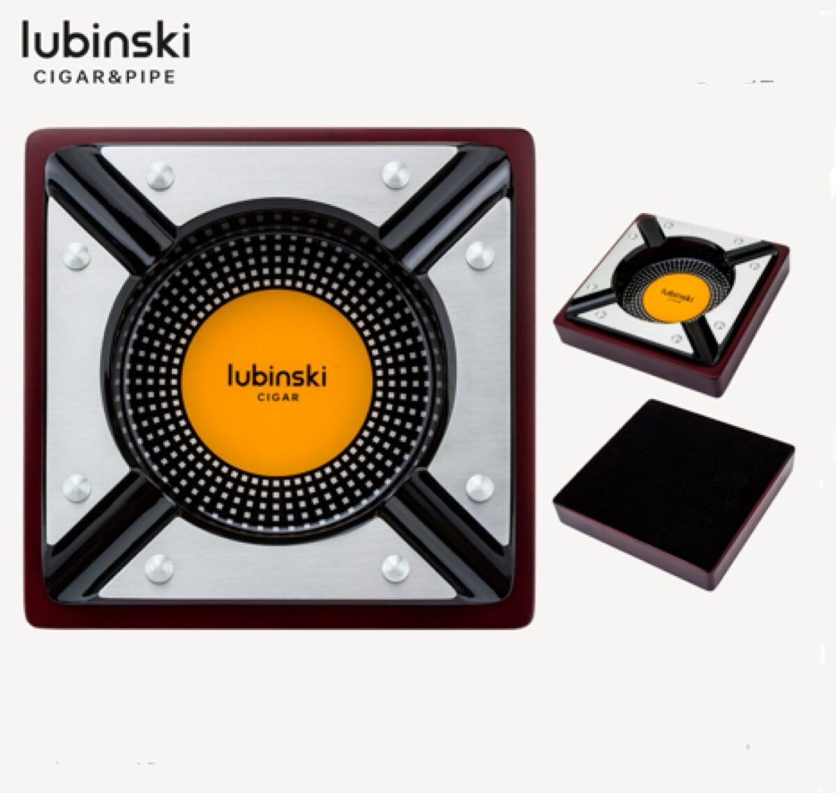 Lubinski ashtray for 4 cigars, metal