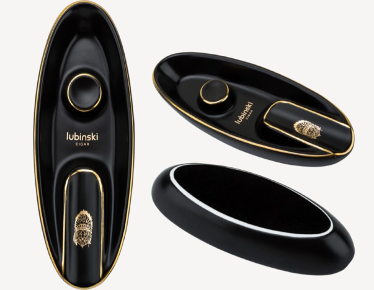 Lubinski boat ashtray for 1 cigar, black