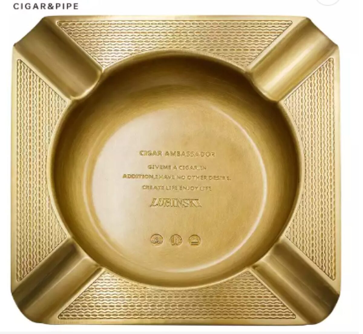 Lubinski ashtray for 4 cigars, gold