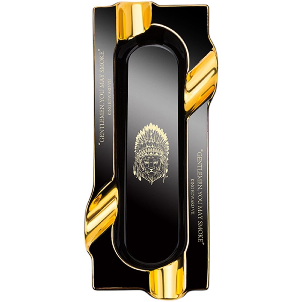 Ashtray for 4 cigars, black lion