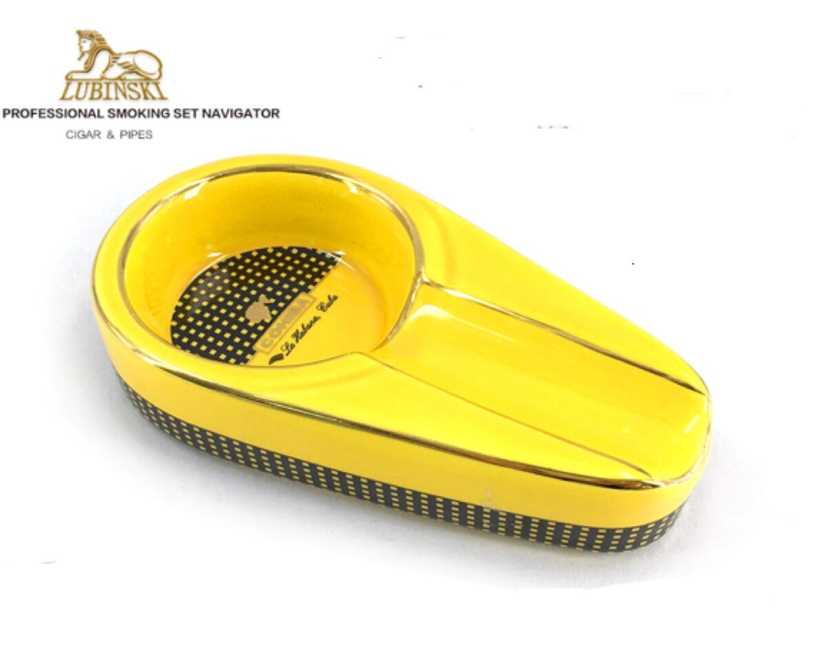 Ashtray for 1 cigar Cohiba, yellow