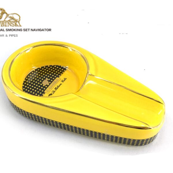 Ashtray for 1 cigar Cohiba, yellow