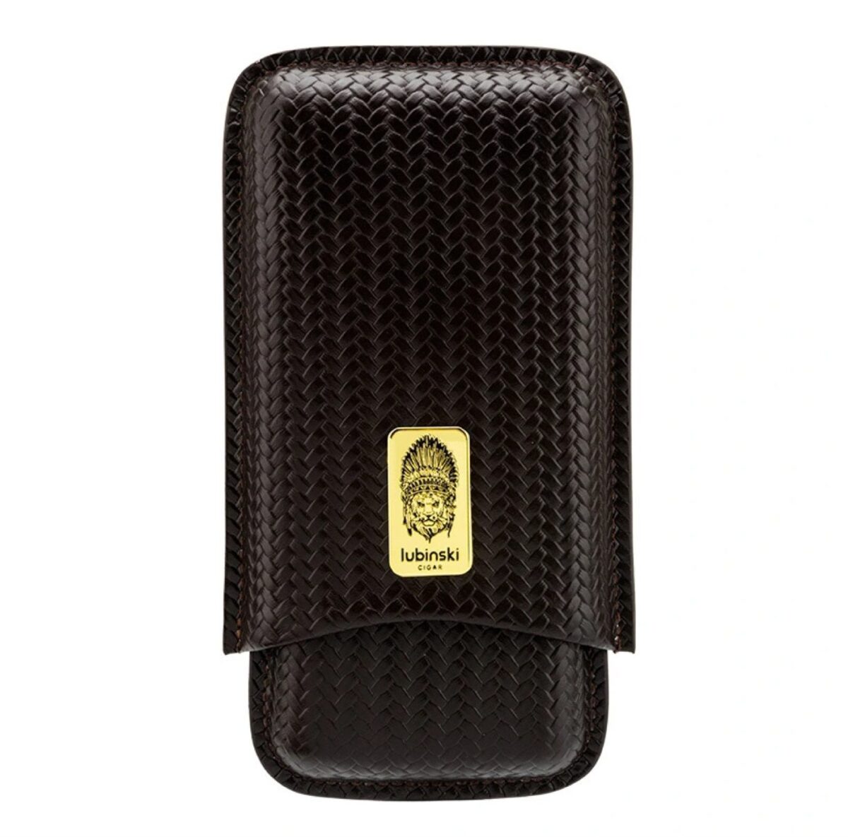 Lubinski case for 3 cigars YJA-50018, brown