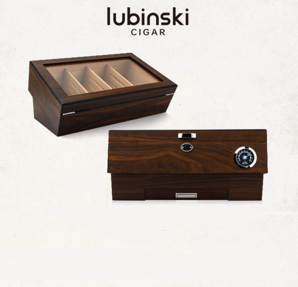 Lubinski humidor for 50 cigars, walnut