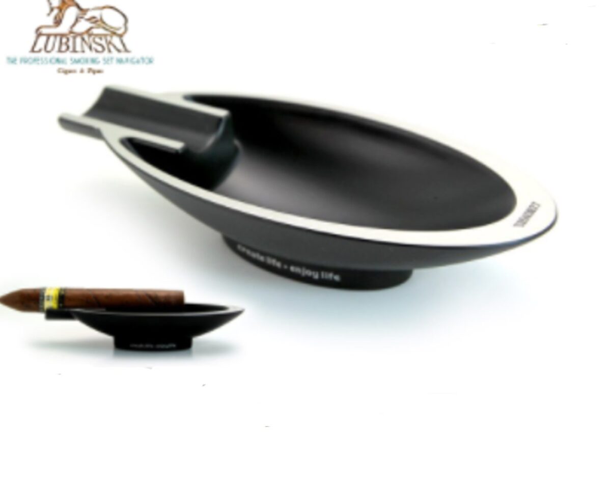 Lubinski ashtray - boat for 1 cigar, chrome