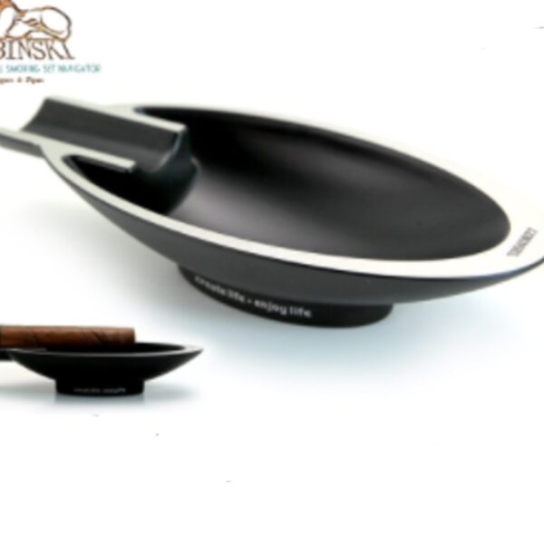 Lubinski ashtray - boat for 1 cigar, chrome