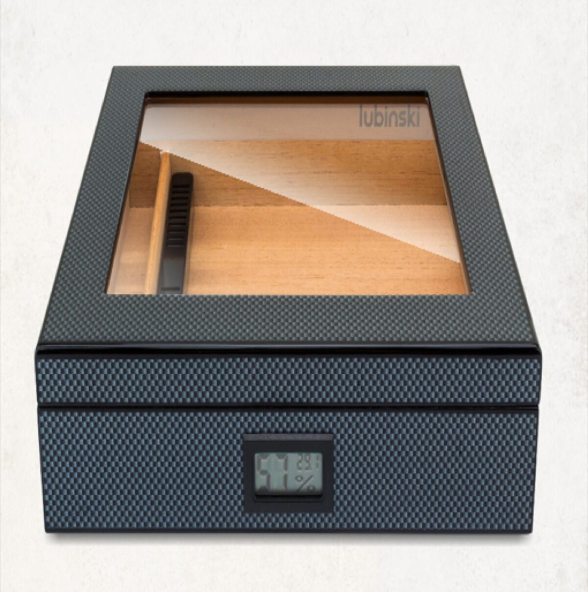 Humidor for 30 cigars, carbon