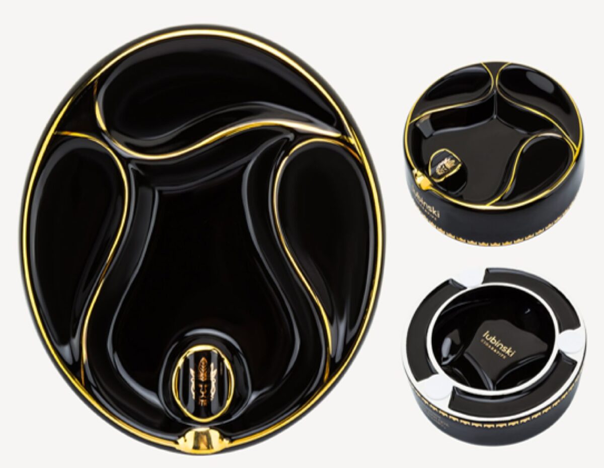 Ashtray for 1 cigar and 3 smoking pipe, black