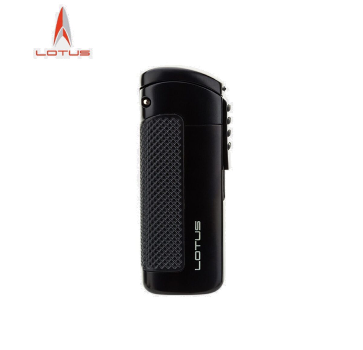 Lotus lighter, black with carving