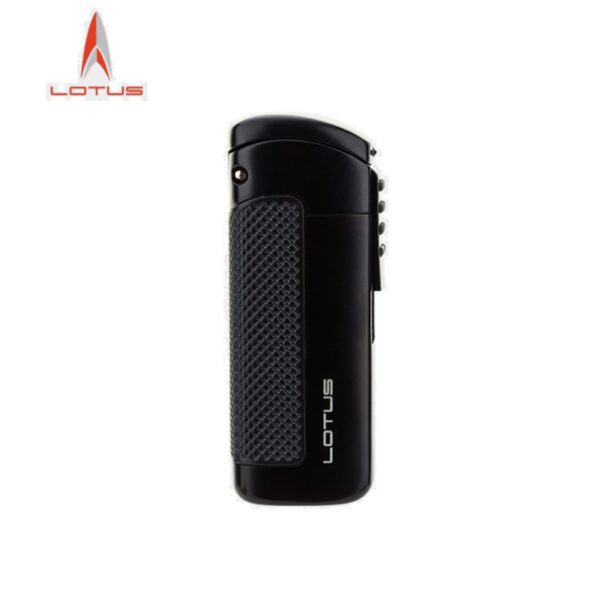 Lotus lighter, black with carving