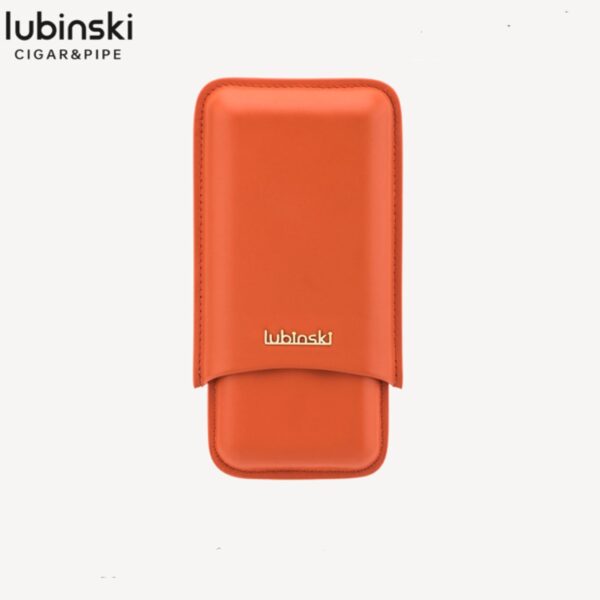 Lubinski case for 3 cigars, orange