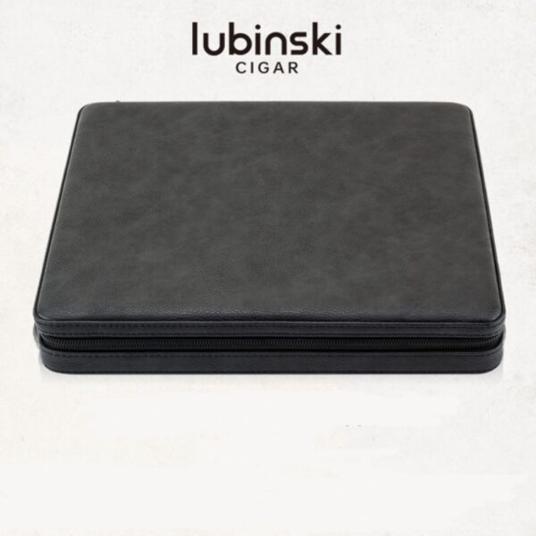Lubinski travel case for 10 cigars, black leather
