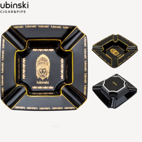 Lubinski ashtray for 4 cigars, black
