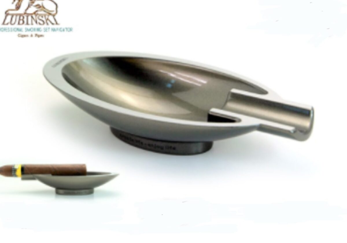 Lubinski ashtray for 1 cigar, boat metal
