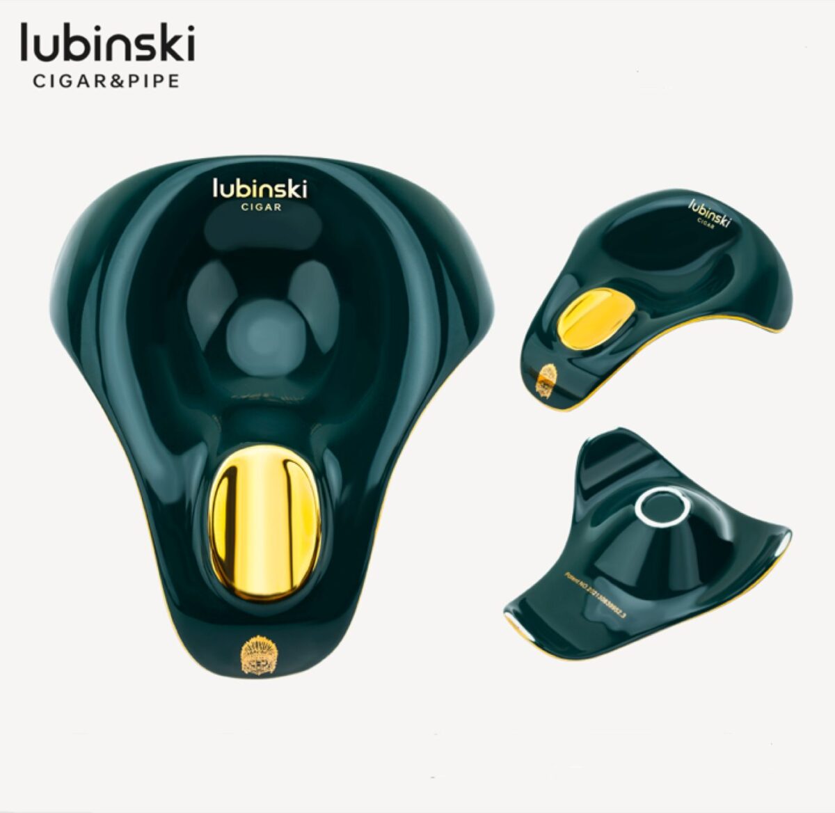Lubinski ashtray for 1 cigar, green