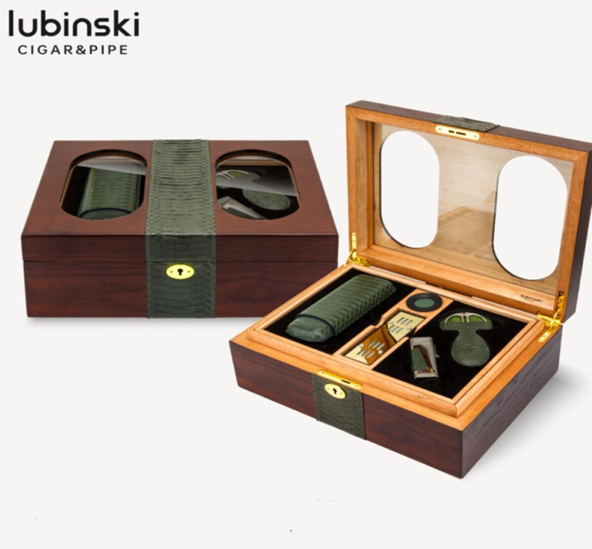 Lubinski humidor with gift set, wood