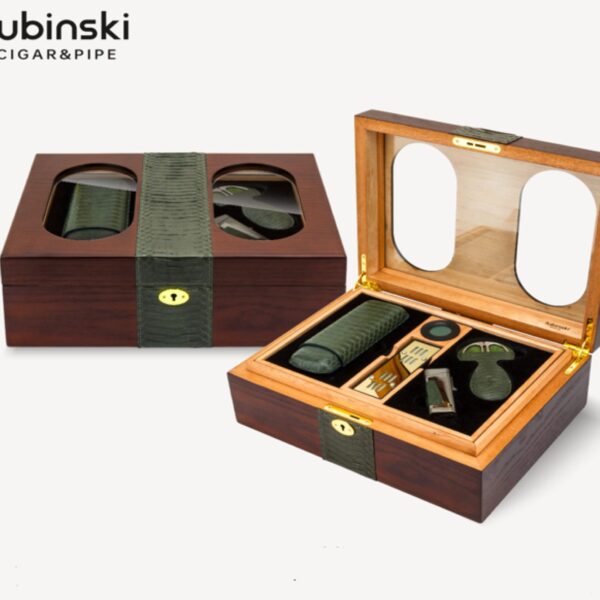 Lubinski humidor with gift set, wood