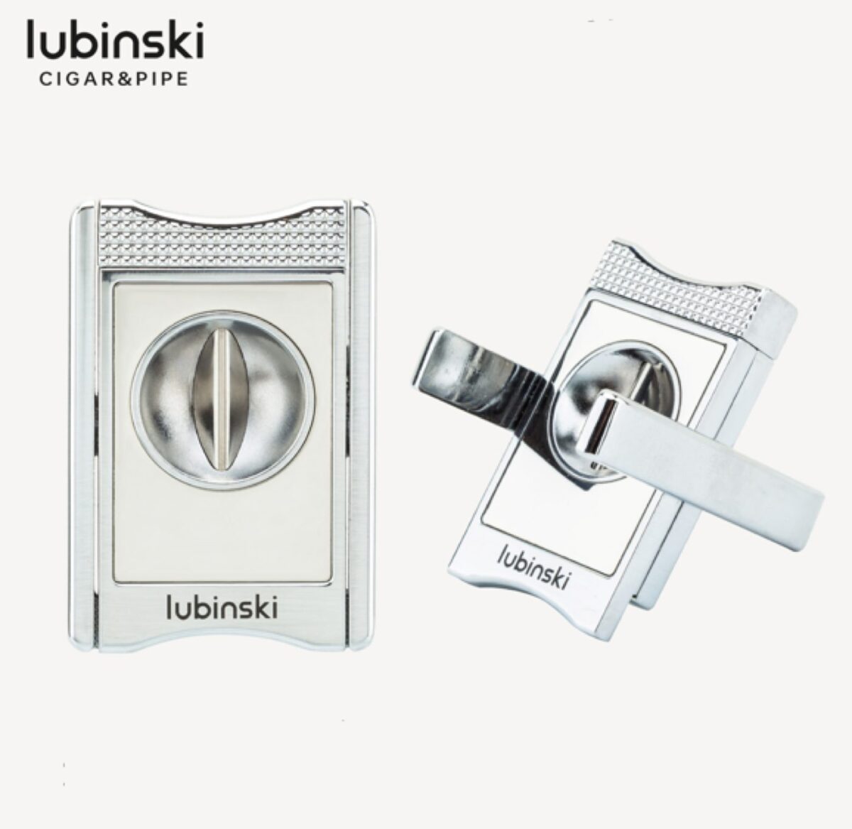 Lubinski cutter stand for cigar, chrome, V-cut