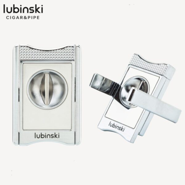 Lubinski cutter stand for cigar, chrome, V-cut
