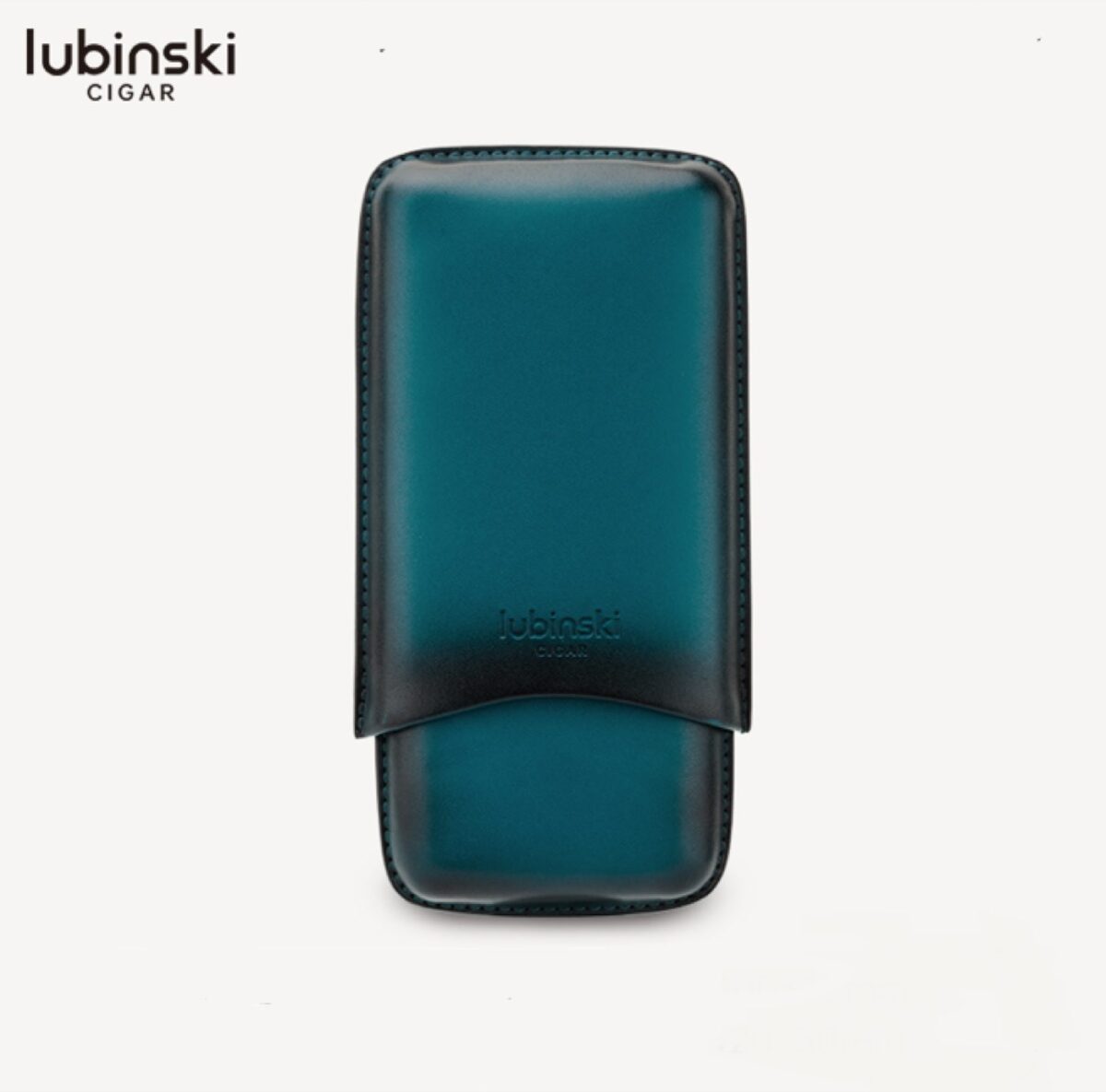 Lubinski case for 3 cigars, blue