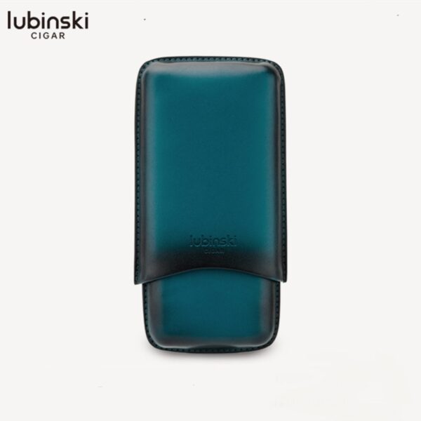 Lubinski case for 3 cigars, blue