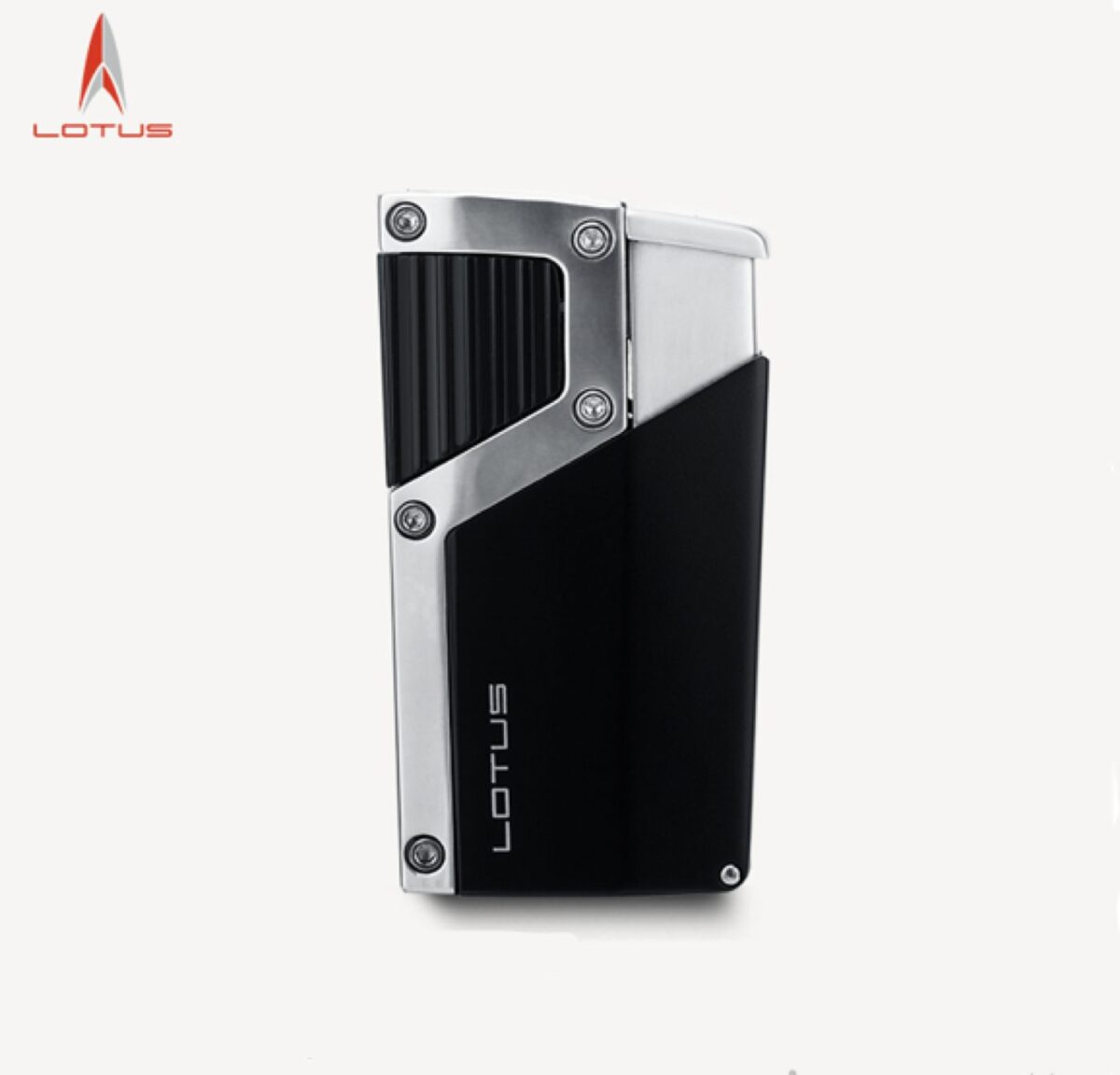 Lotus lighter with punch, chrome-black