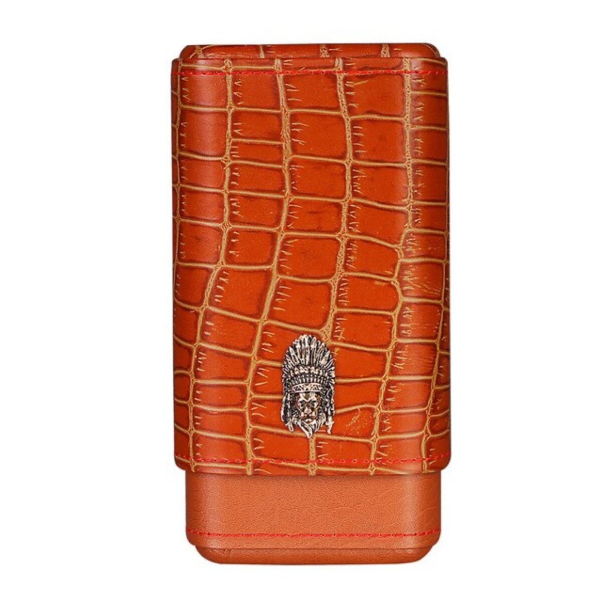 Lubinski case for 3 cigars, brown, cedar