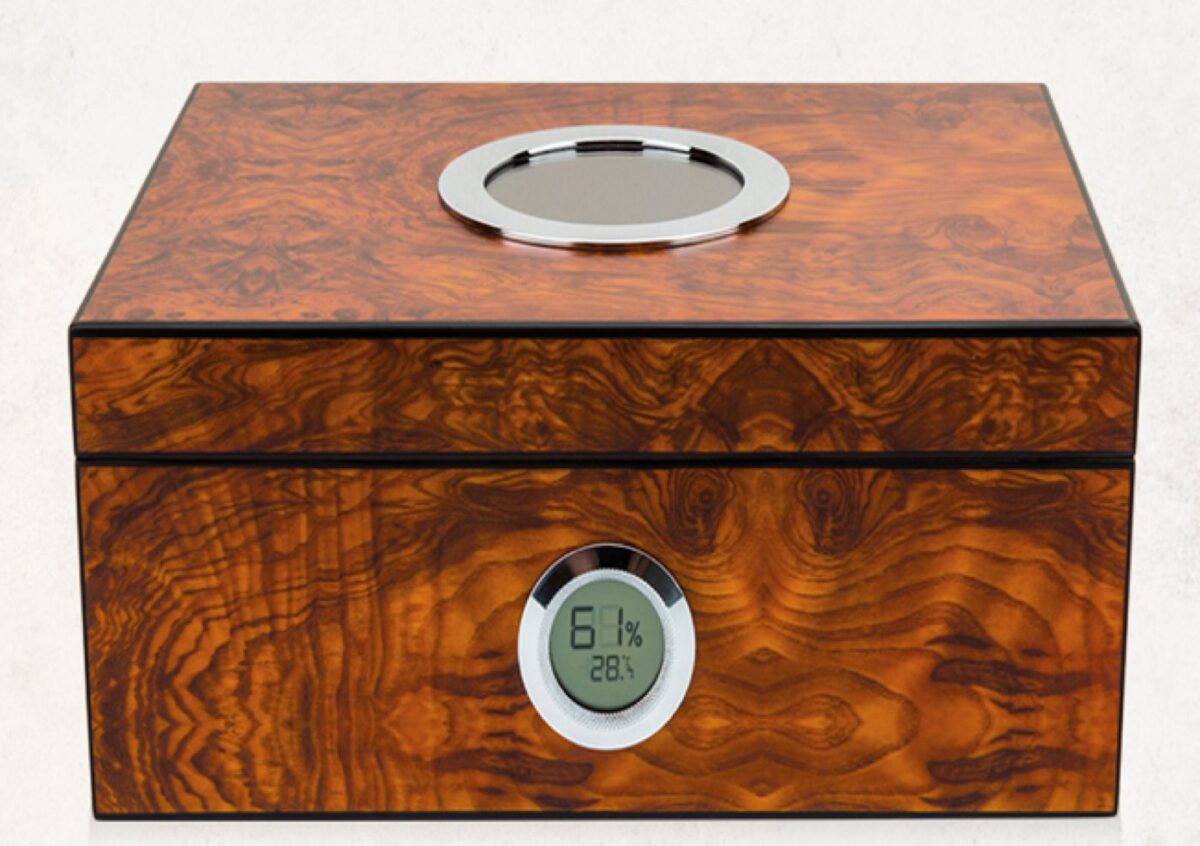 Lubinski humidor, round glass