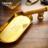 Lubinski set ashtray + punch, gold