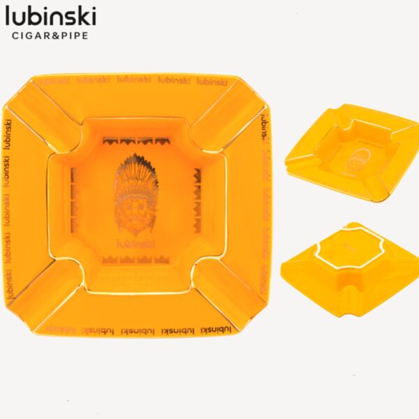 Lubinski ashtray for 4 cigars, orange