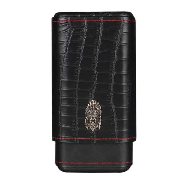 Lubinski case for 3 cigars, black, cedar