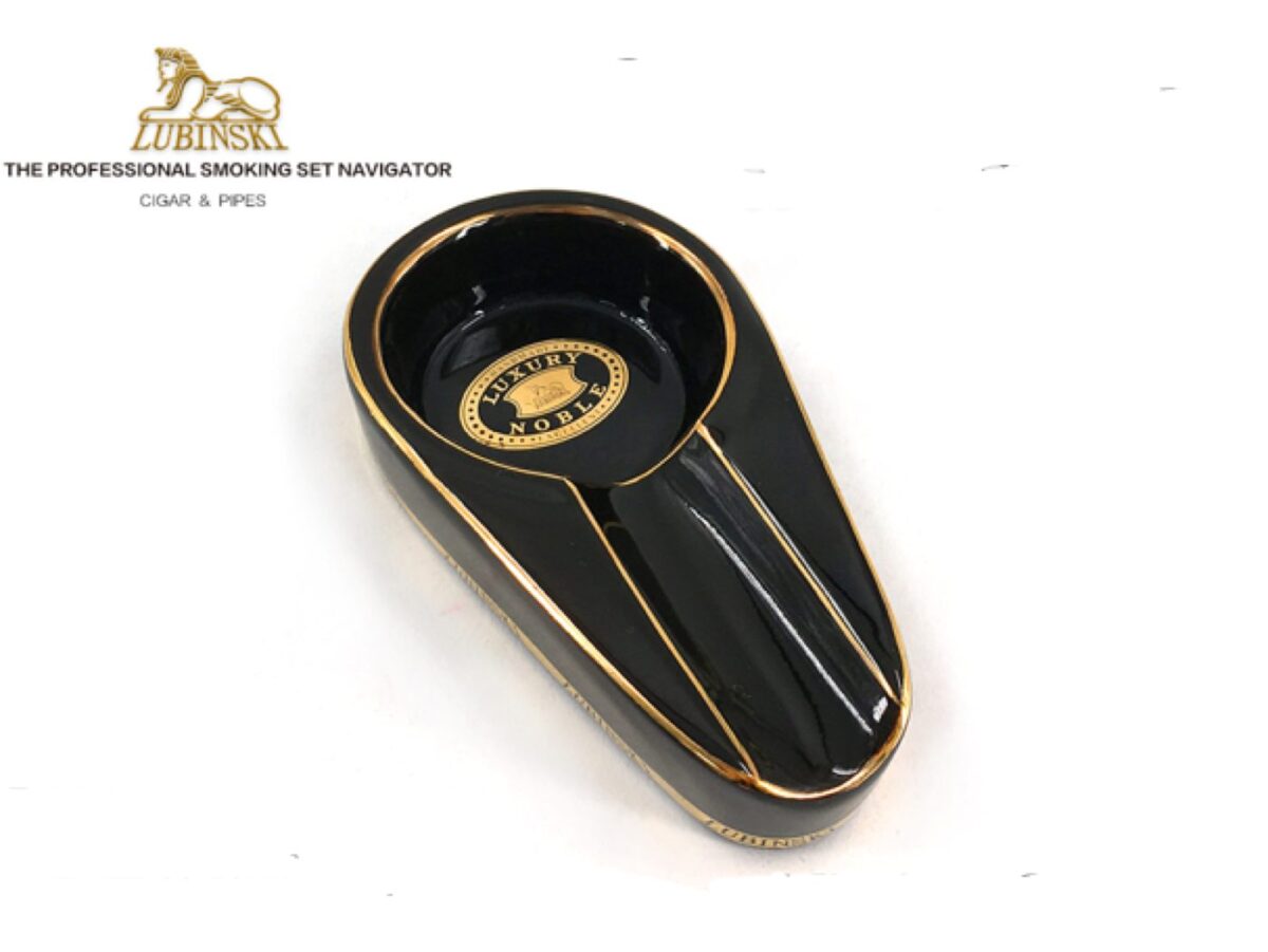 Ashtray for 1 cigar, black, Luxury Noble
