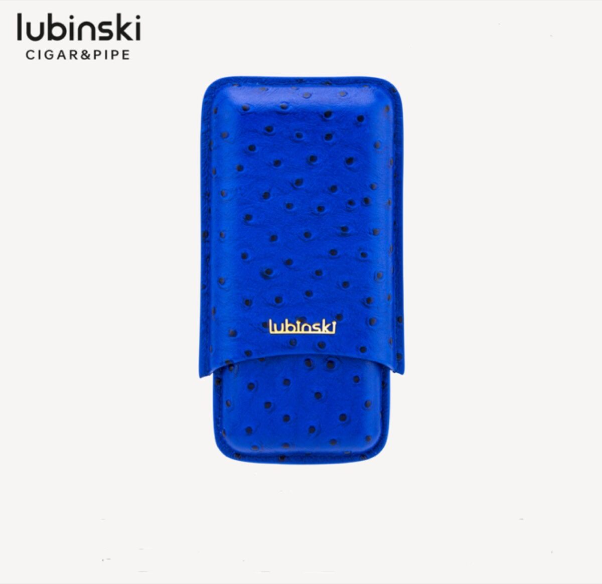 Lubinski case for 3 cigars, blue decor