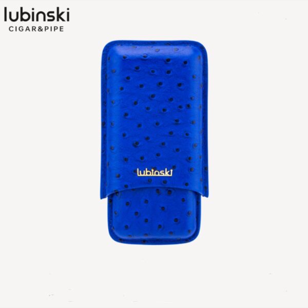 Lubinski case for 3 cigars, blue decor