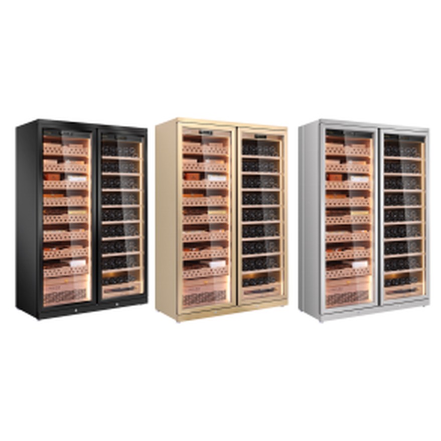 Humidor and wine cabinet CD1200-MX, stainless steel